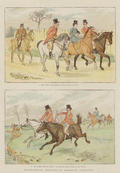 水の色のスケッチ（クロモリト） 作： Randolph Caldecott